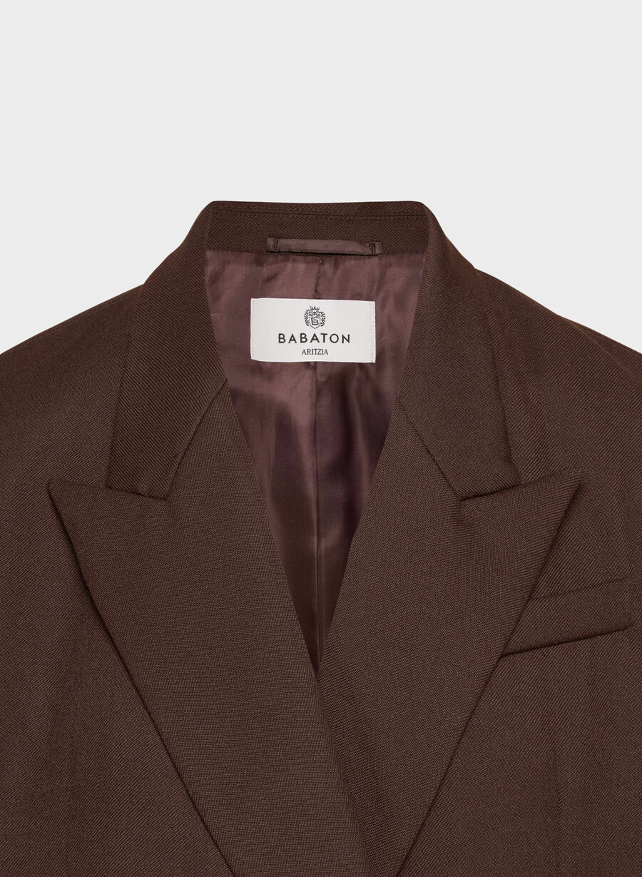 blazer in lana fulton burlwood marrone
