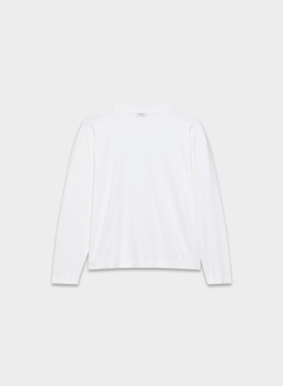 maglia a maniche lunghe interlock cotton steps bianco