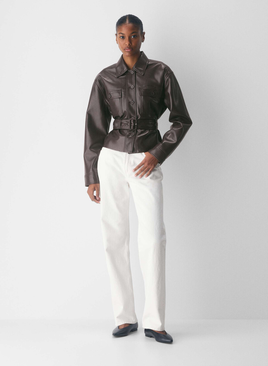 giacca kerr - unreal leather rich mocha brown