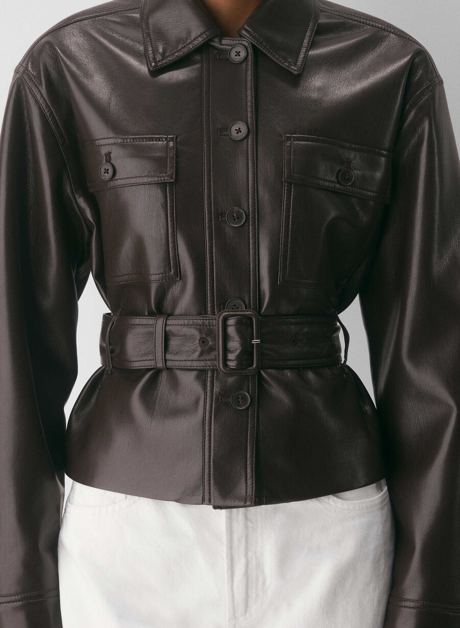 giacca kerr - unreal leather rich mocha brown