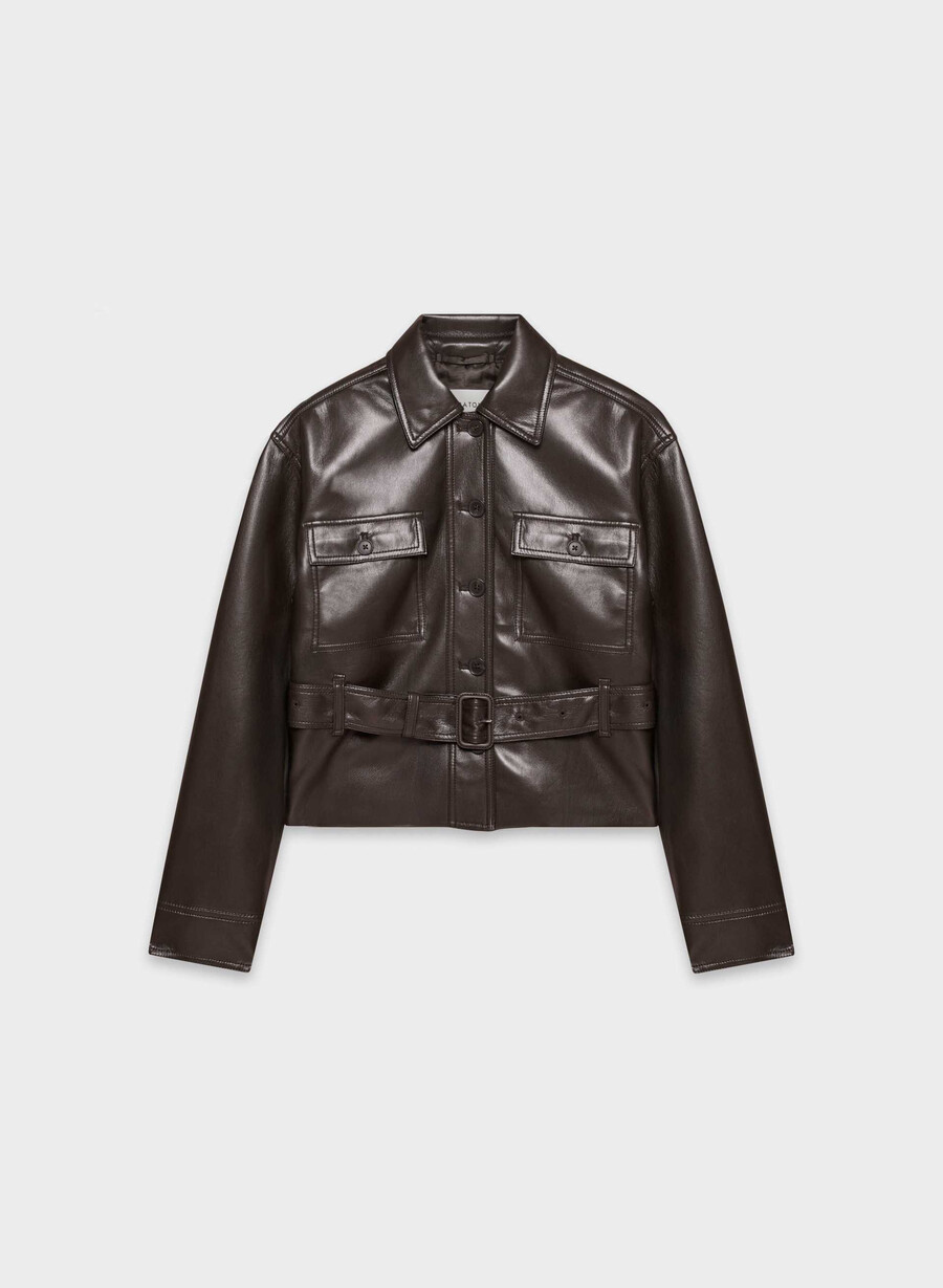 giacca kerr - unreal leather rich mocha brown
