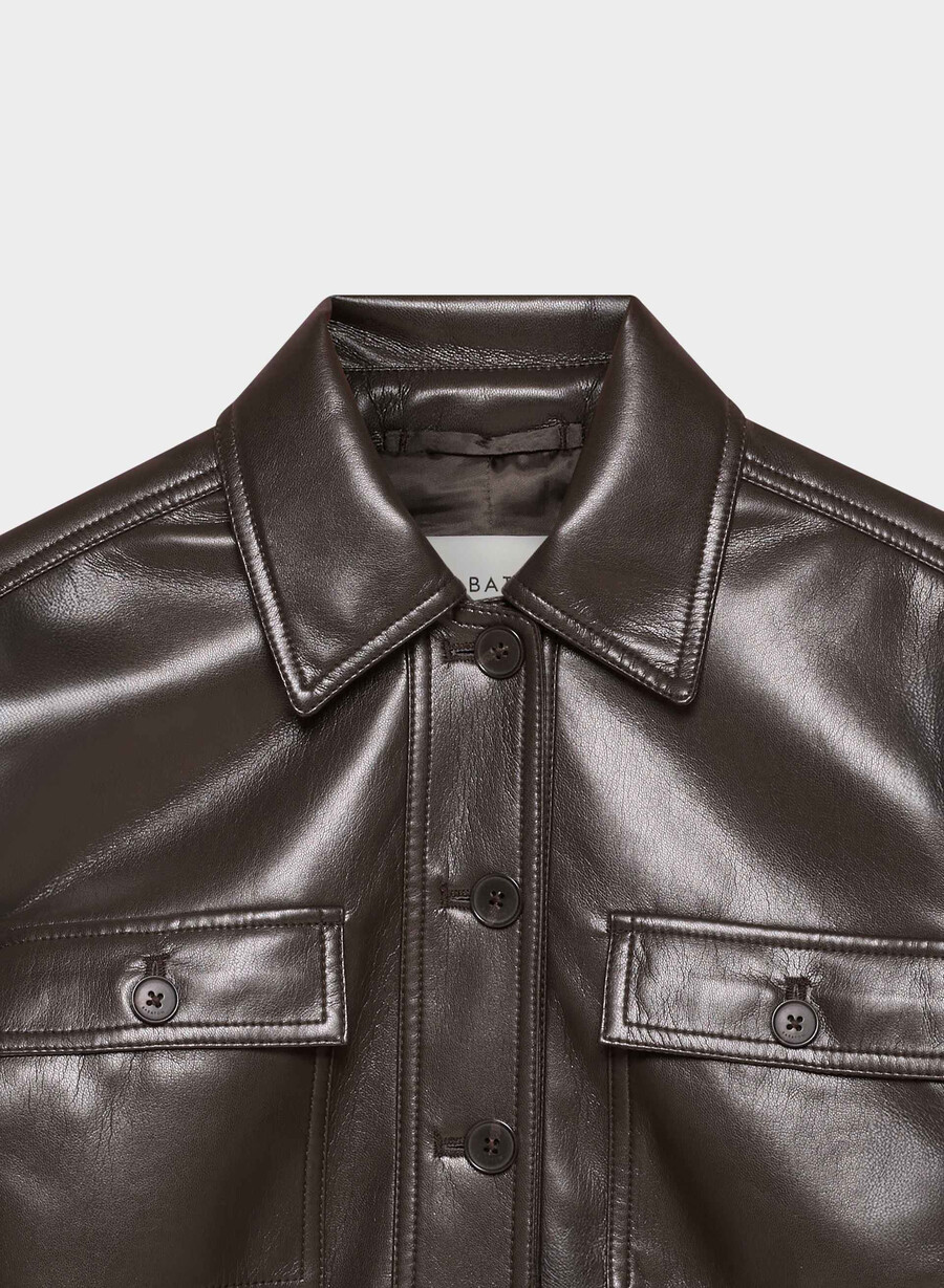 giacca kerr - unreal leather rich mocha brown
