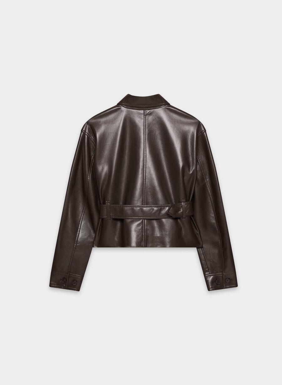 giacca kerr - unreal leather rich mocha brown