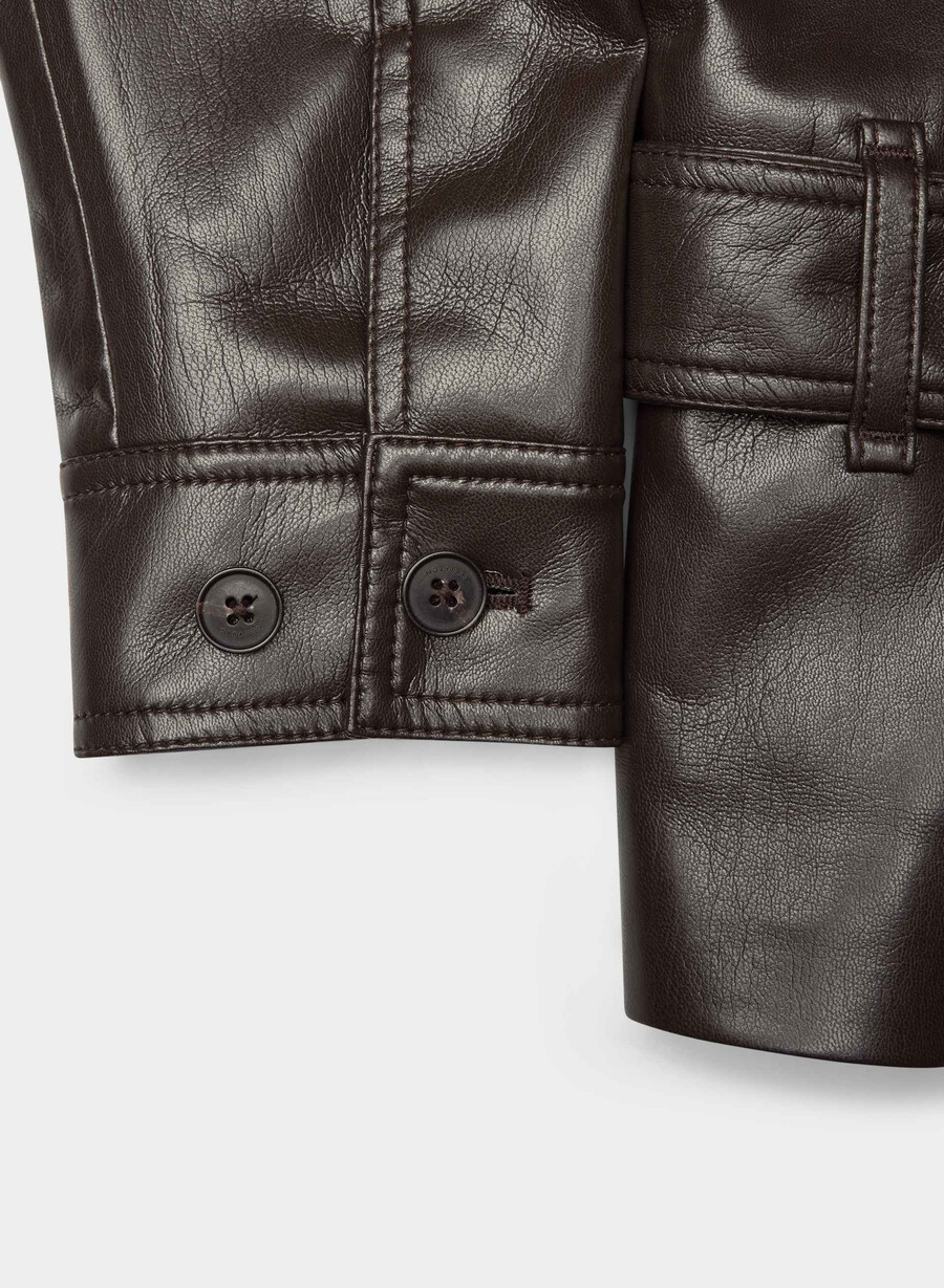 giacca kerr - unreal leather rich mocha brown