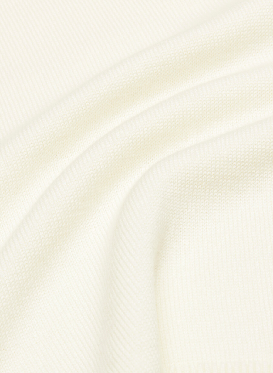 maglione polo in lana merino clara betulla chiara