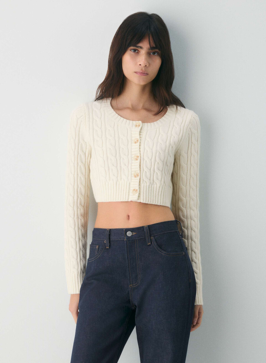 cardigan teacup bianco sussurramento