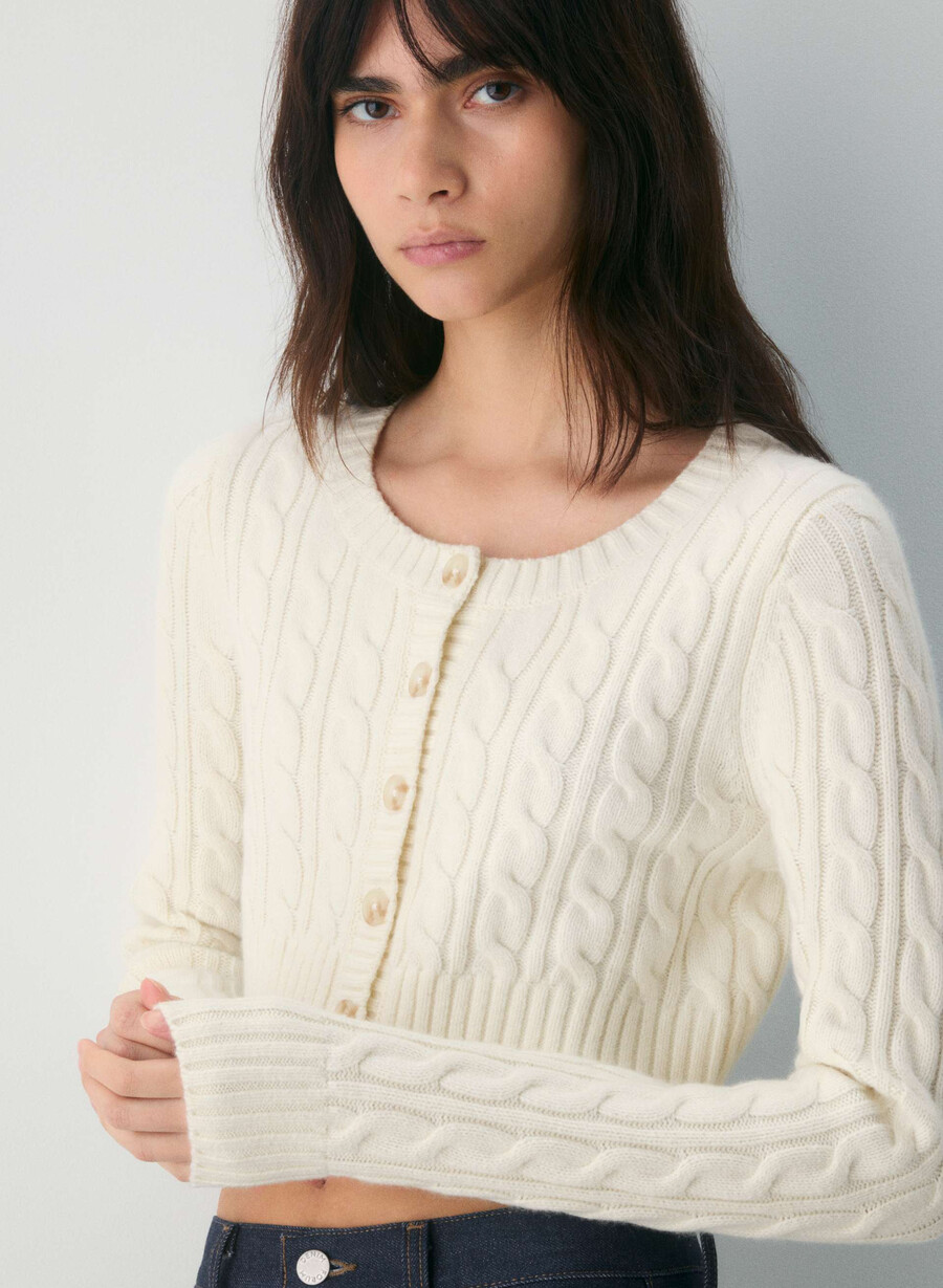 cardigan teacup bianco sussurramento