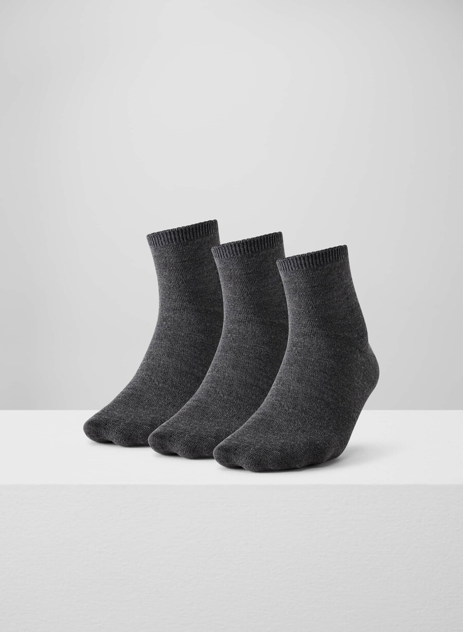 calzini alla caviglia per pantaloni confezione da 3 colore carbone melange