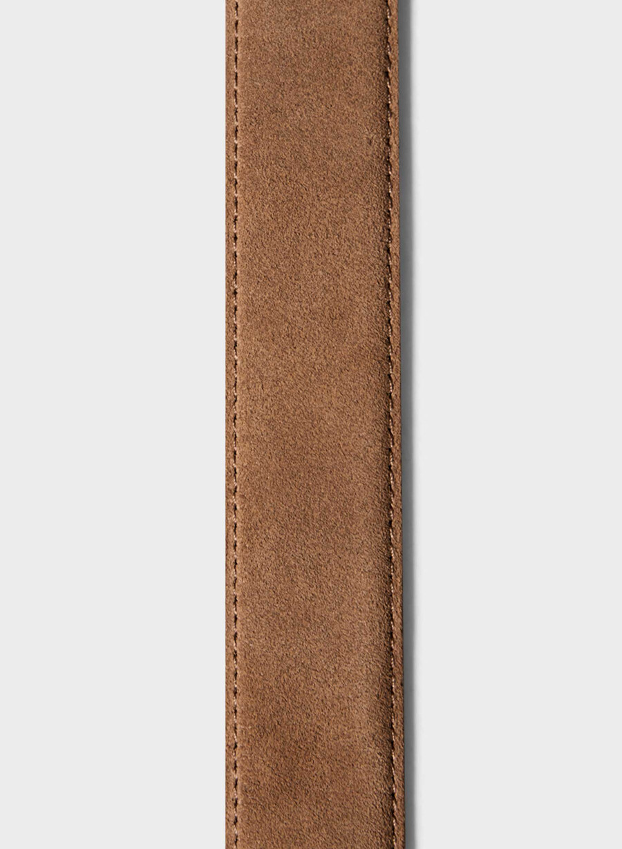 cintura larga leggendaria in pelle scamosciata in ottone massiccio marrone terra dombra grezzooro