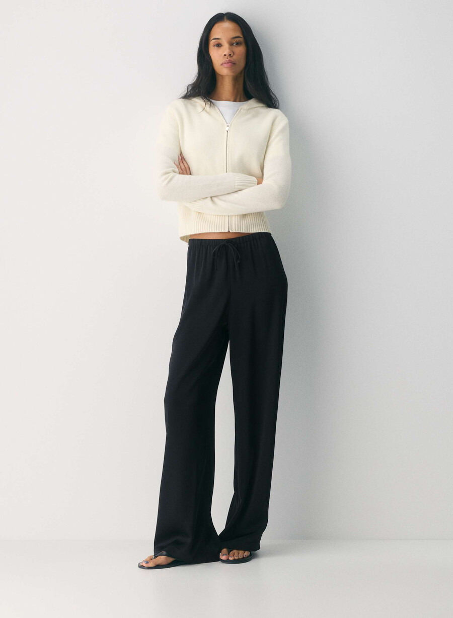 felpa con cappuccio essential cashmere idyllic zip betulla chiara