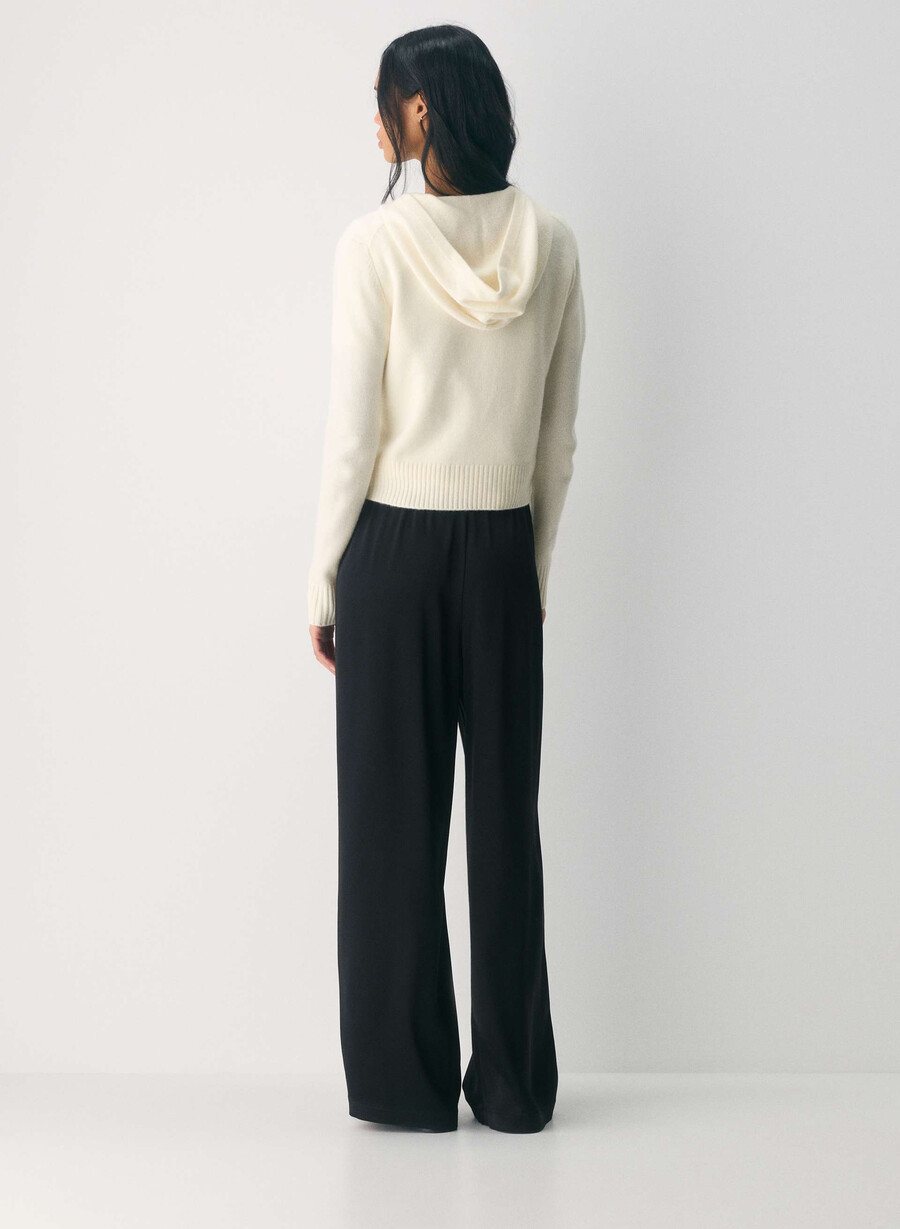 felpa con cappuccio essential cashmere idyllic zip betulla chiara