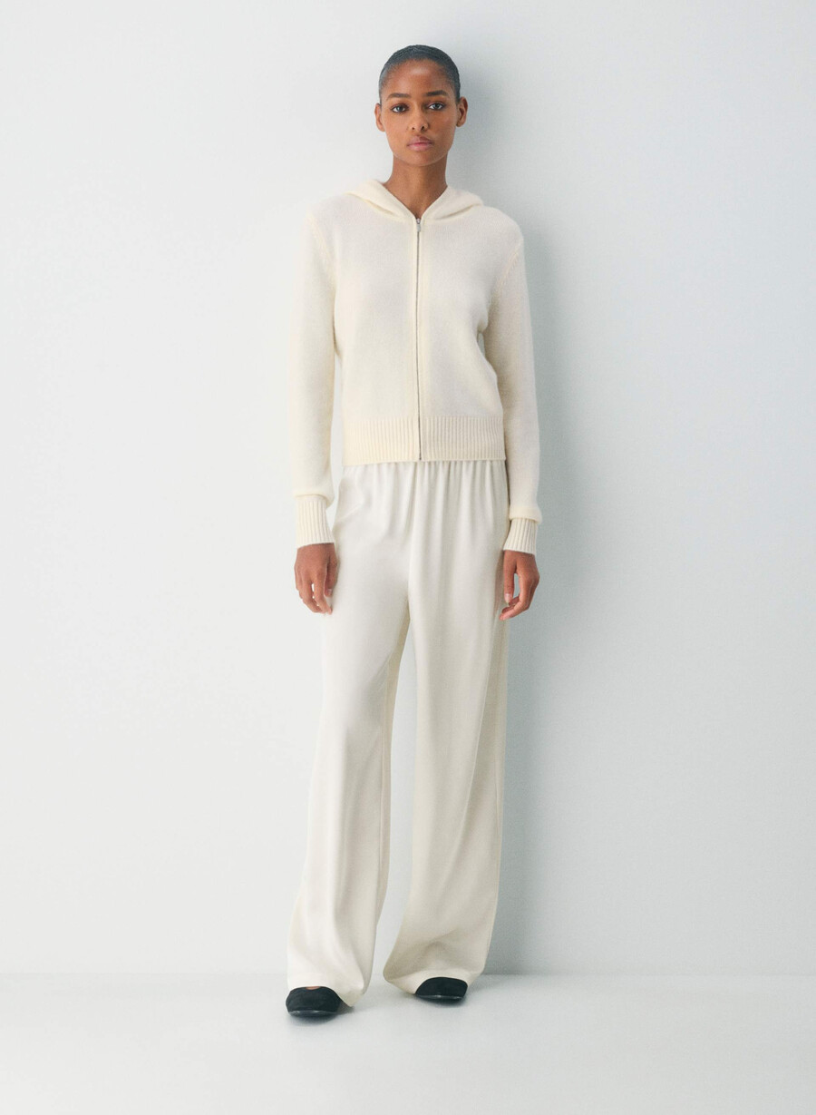 felpa con cappuccio essential cashmere idyllic zip whisper white