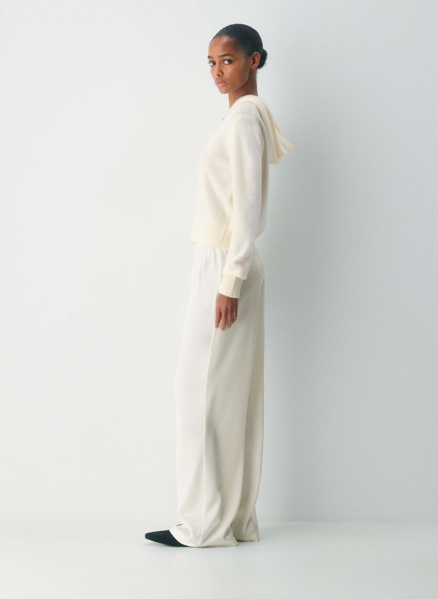 felpa con cappuccio essential cashmere idyllic zip whisper white