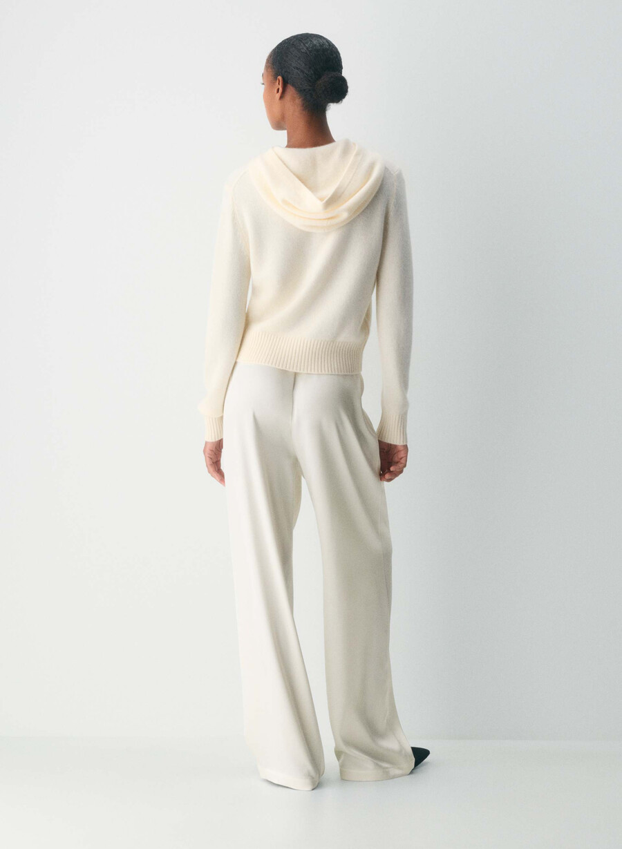 felpa con cappuccio essential cashmere idyllic zip whisper white
