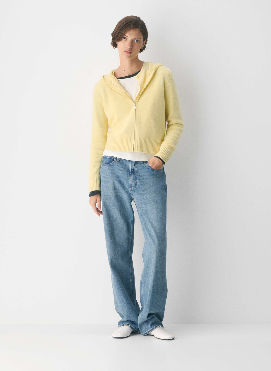 felpa con cappuccio essential cashmere idyllic zip lemonade