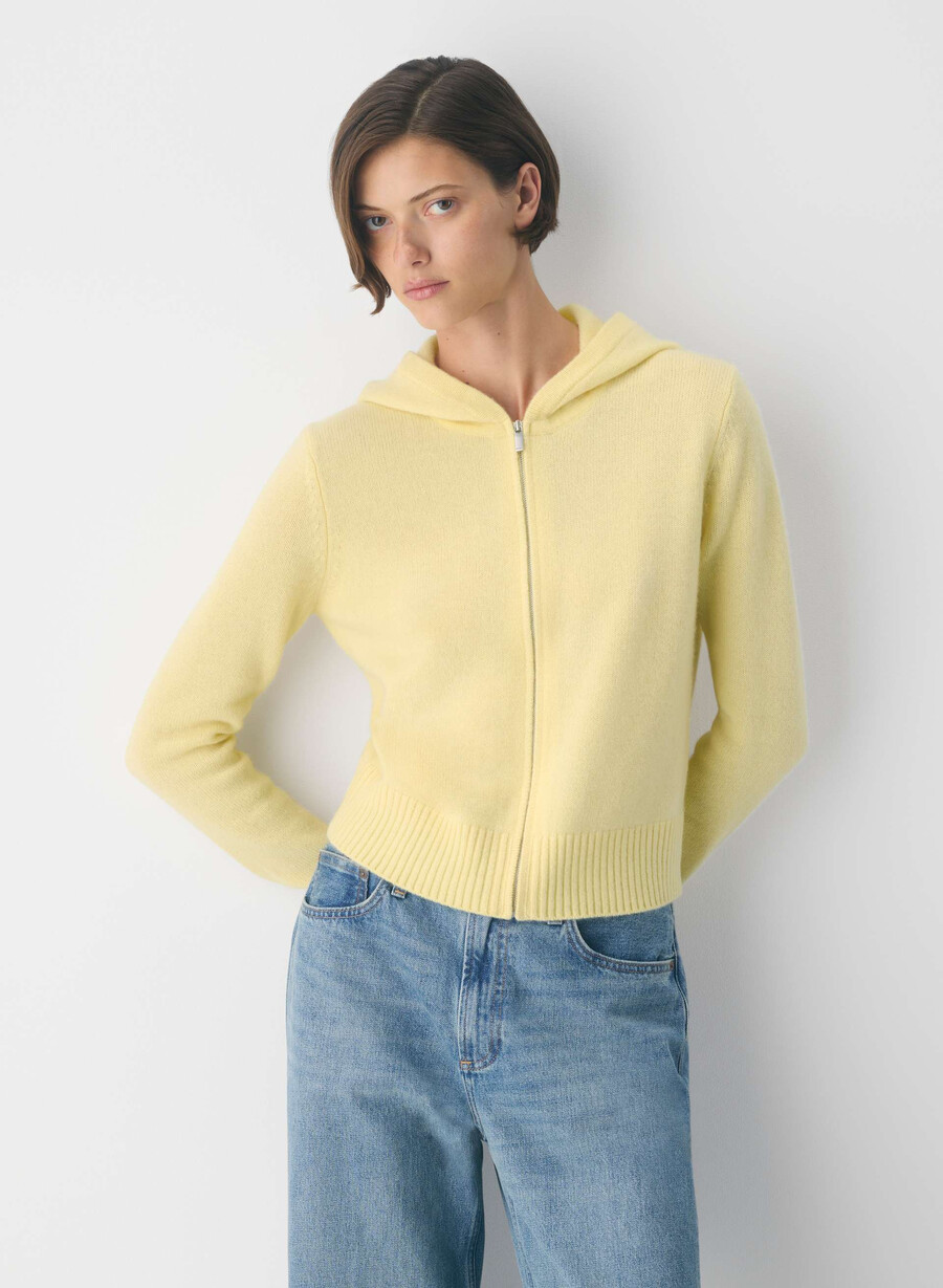 felpa con cappuccio essential cashmere idyllic zip lemonade