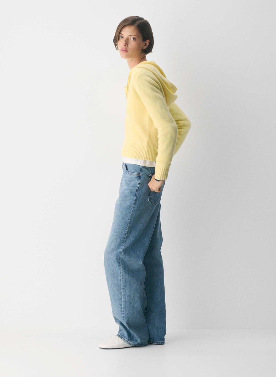 felpa con cappuccio essential cashmere idyllic zip lemonade
