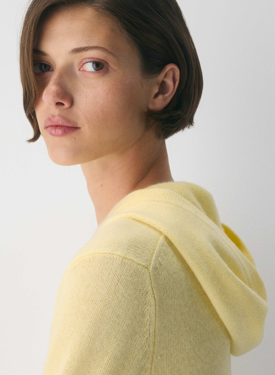 felpa con cappuccio essential cashmere idyllic zip lemonade