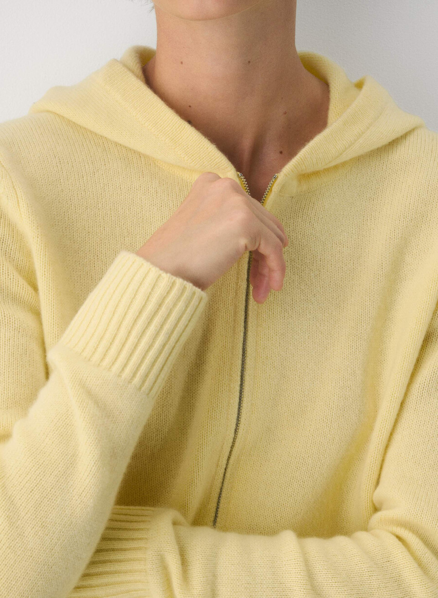 felpa con cappuccio essential cashmere idyllic zip lemonade