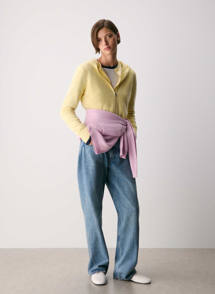 felpa con cappuccio essential cashmere idyllic zip lemonade