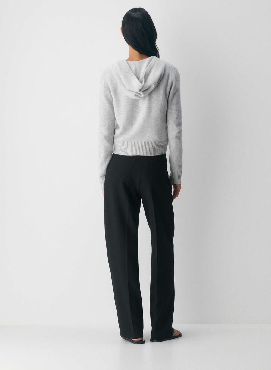 felpa con cappuccio essential cashmere idyllic zip heather chrome