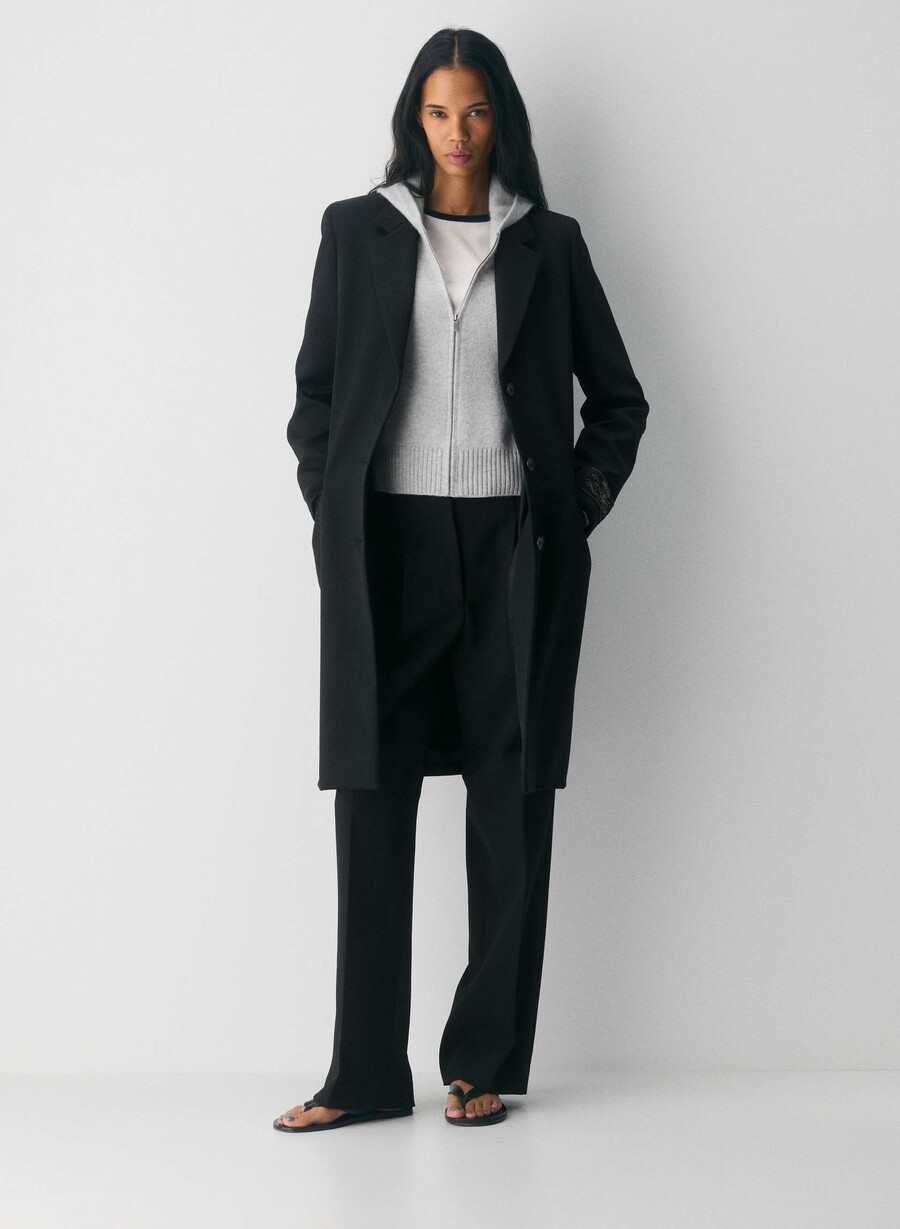 felpa con cappuccio essential cashmere idyllic zip heather chrome