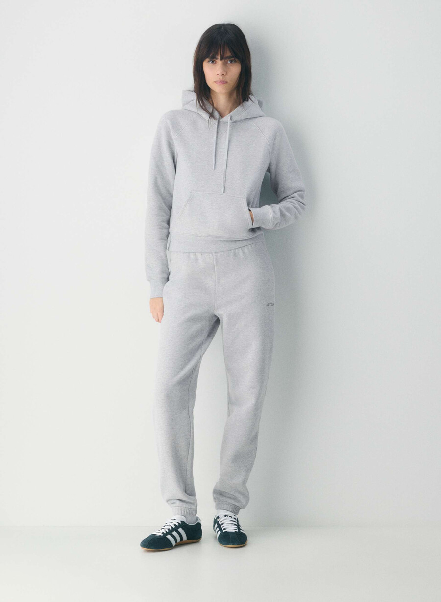 felpa con cappuccio raglan cozy sweatfleece heather chrome