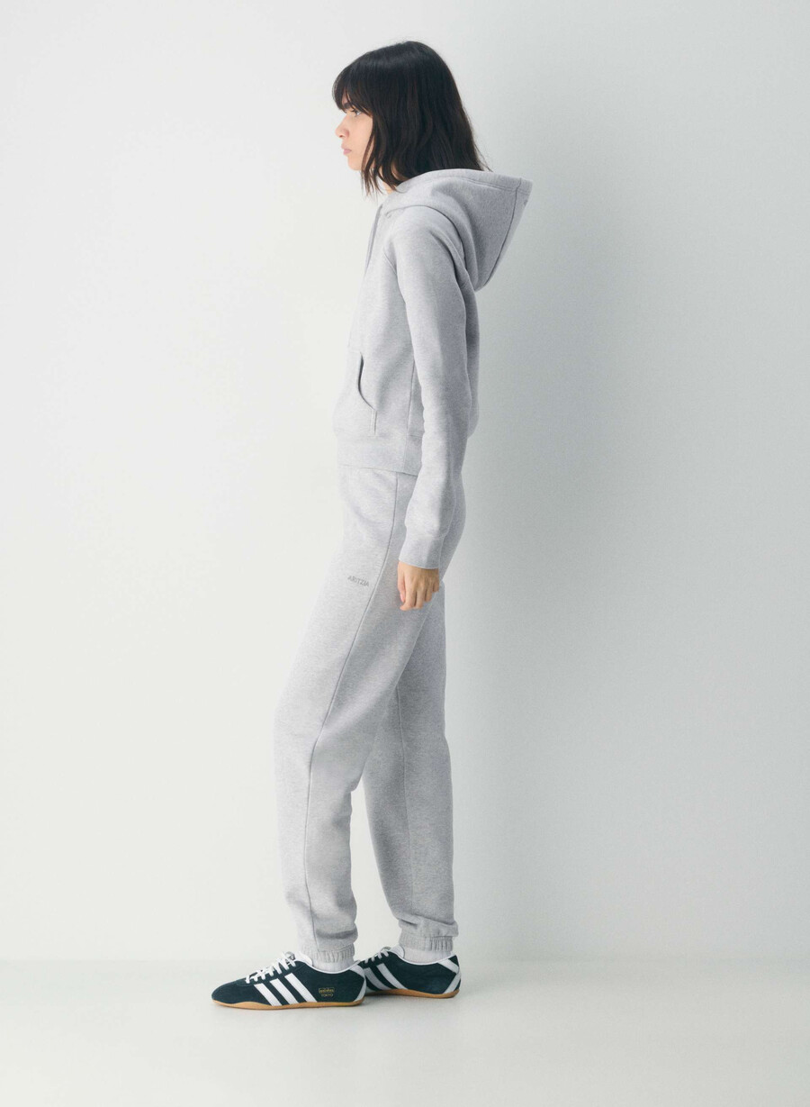 felpa con cappuccio raglan cozy sweatfleece heather chrome