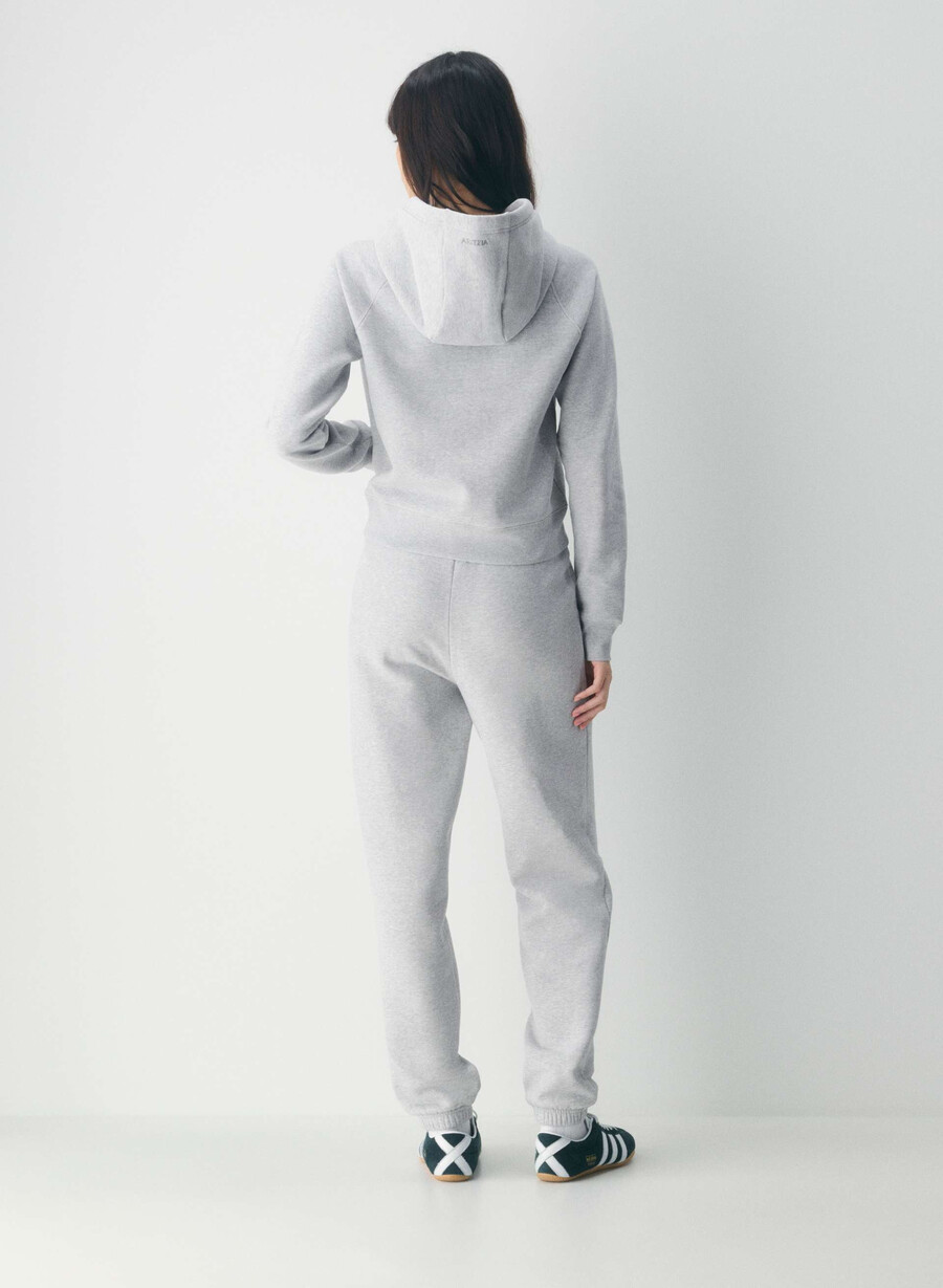 felpa con cappuccio raglan cozy sweatfleece heather chrome