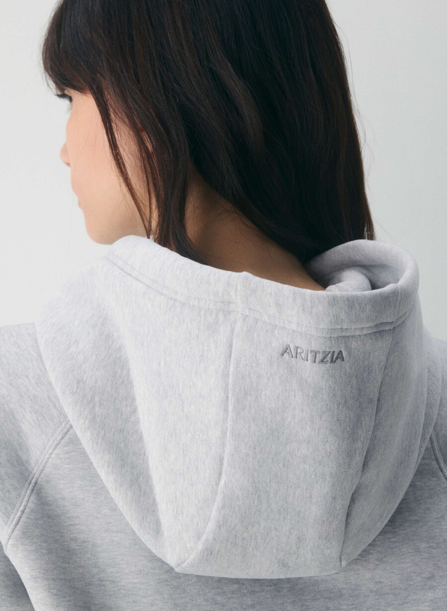 felpa con cappuccio raglan cozy sweatfleece heather chrome