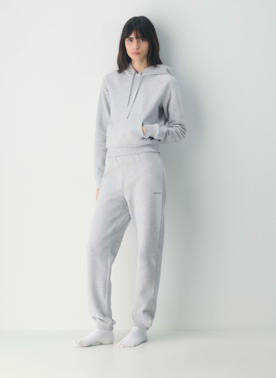 felpa con cappuccio raglan cozy sweatfleece heather chrome