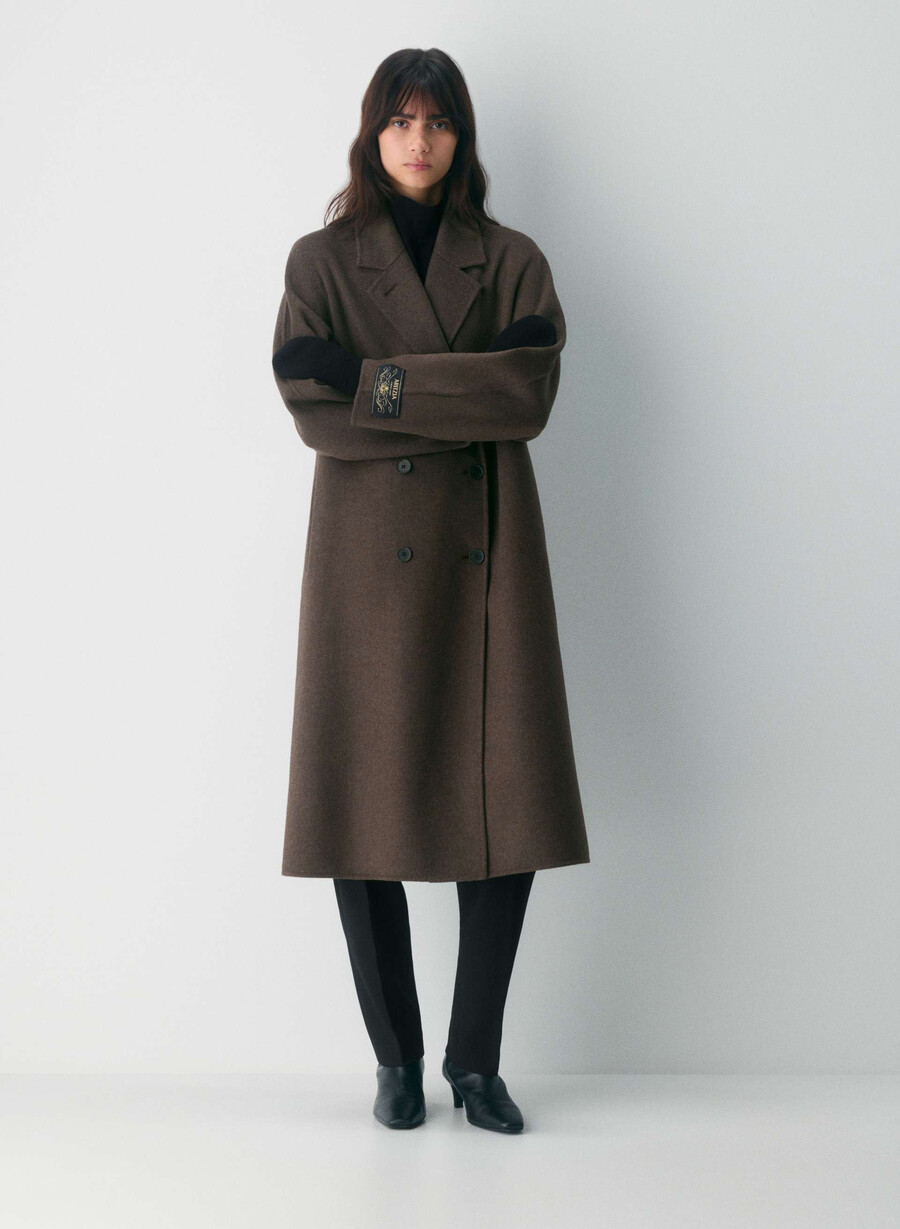 guanto a coste in cashmere nero