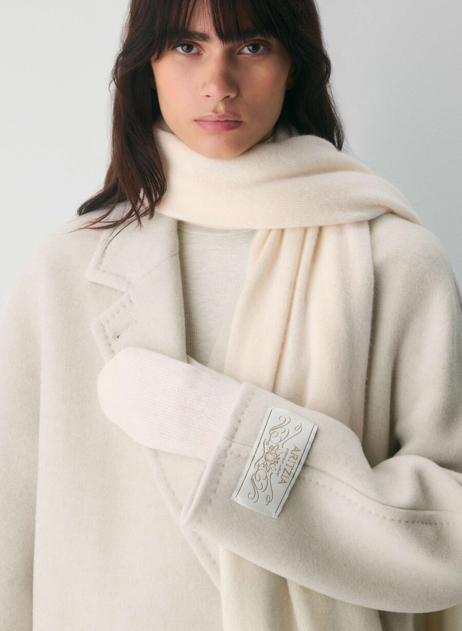 guanto a coste in cashmere whisper white
