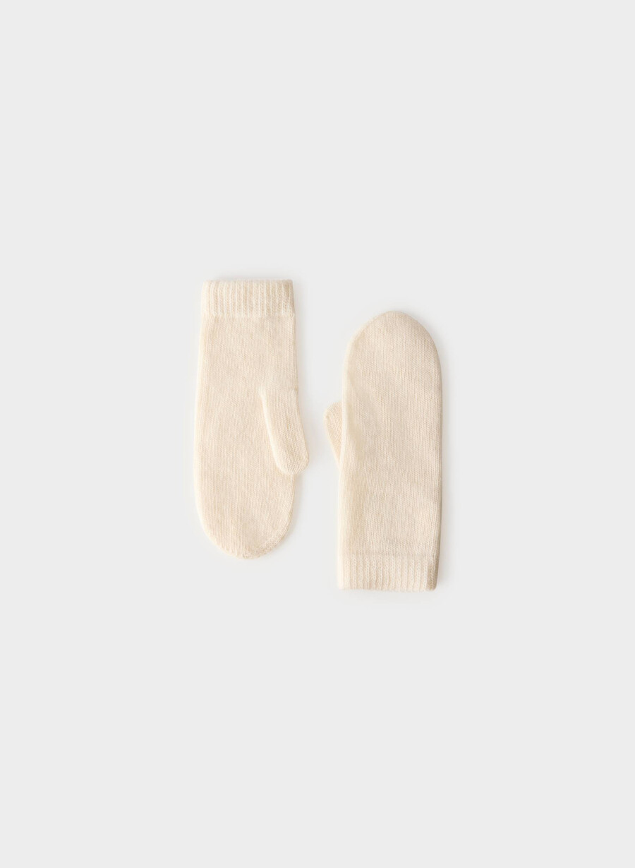 guanto a coste in cashmere whisper white