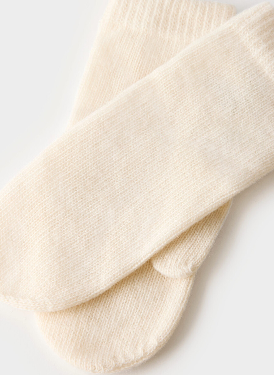 guanto a coste in cashmere whisper white