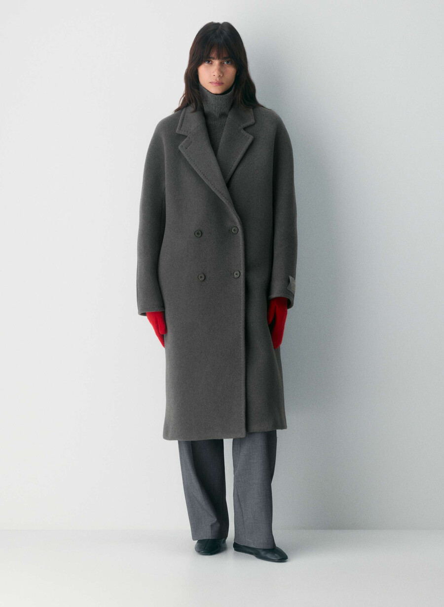 guanto a coste in cashmere rosso lampeggiante