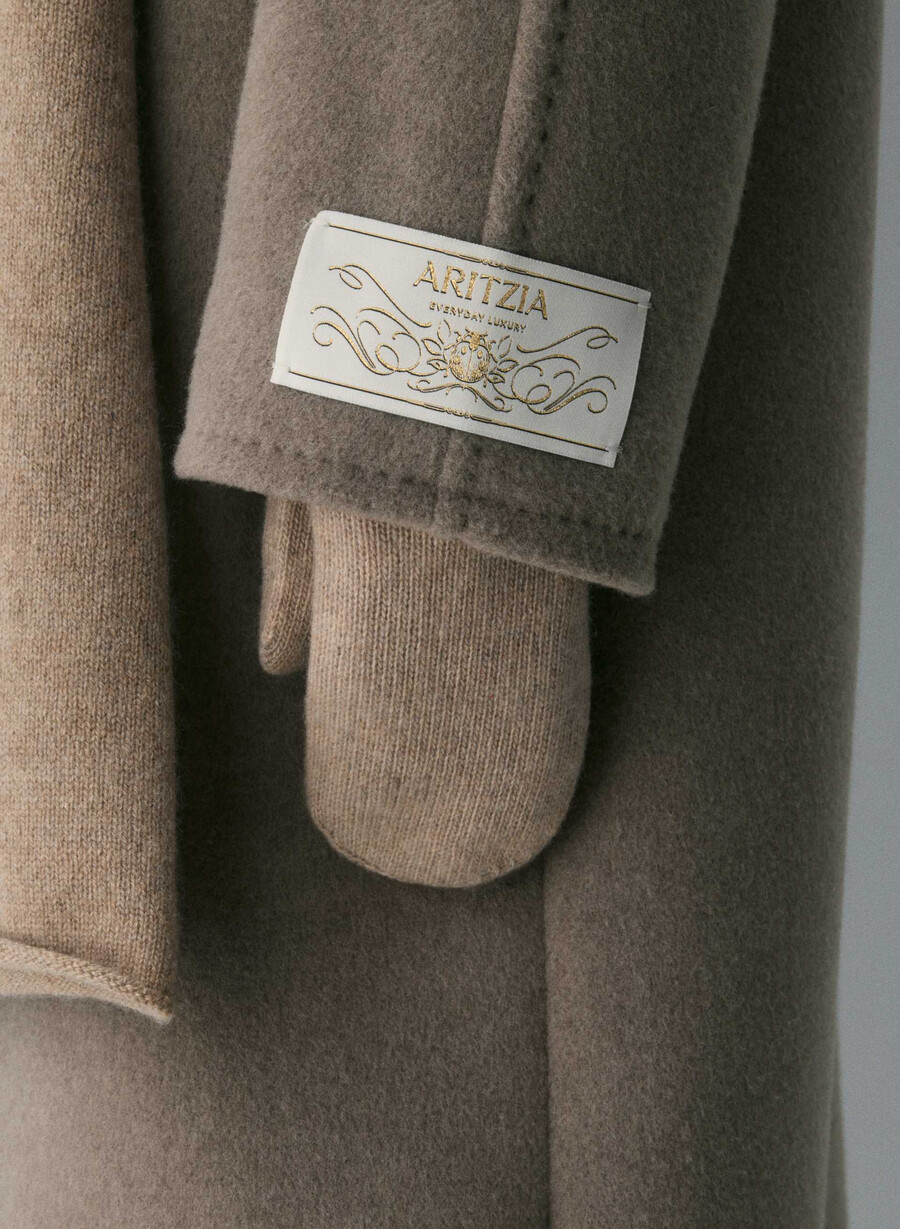 guanto a coste in cashmere heather nomad taupe