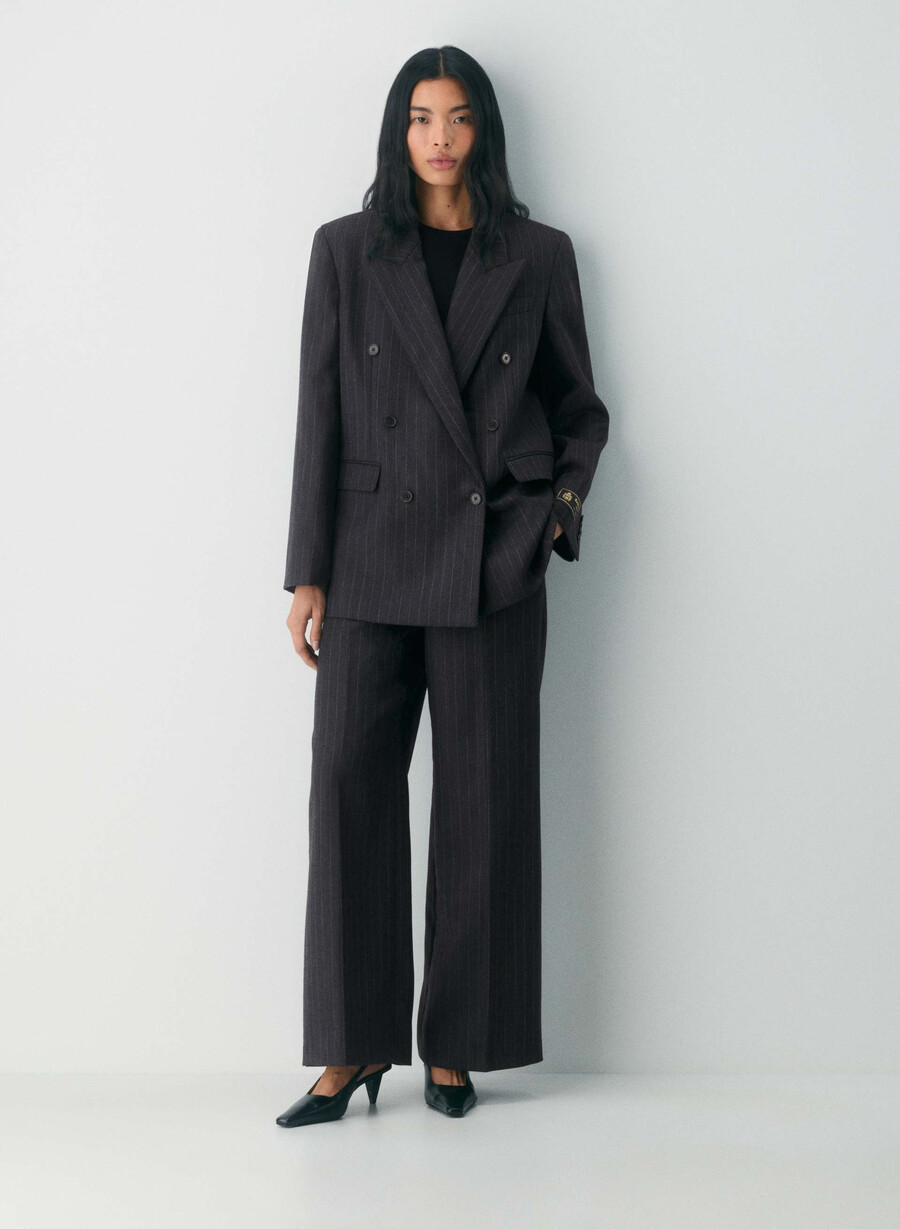 pantaloni in lana sylvan nero