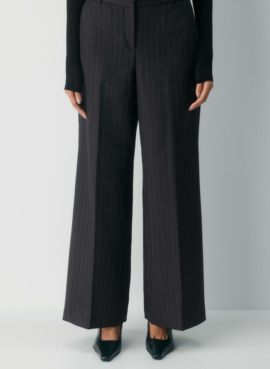 pantaloni in lana sylvan nero