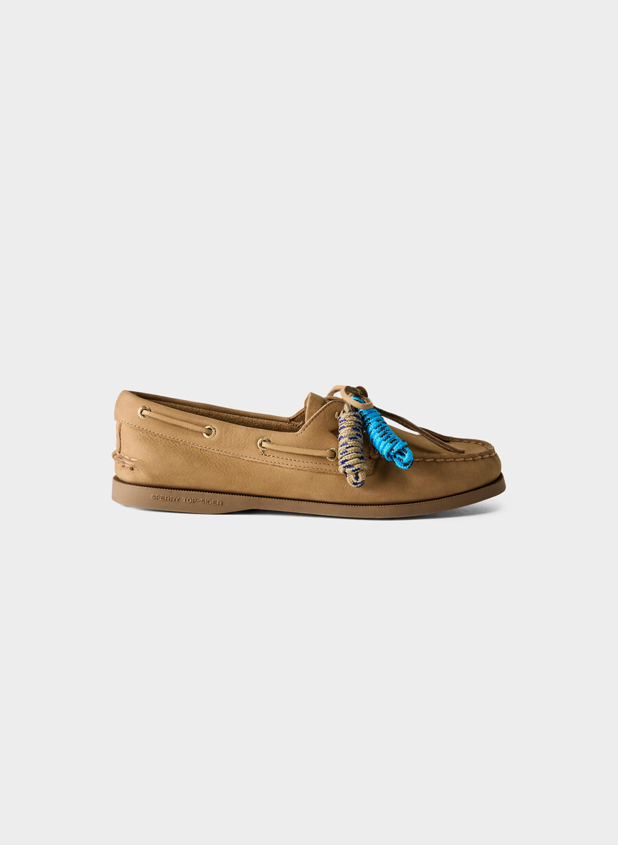 scarpe da barca sperry x aritzia ao - pelle nabuk tan khaki