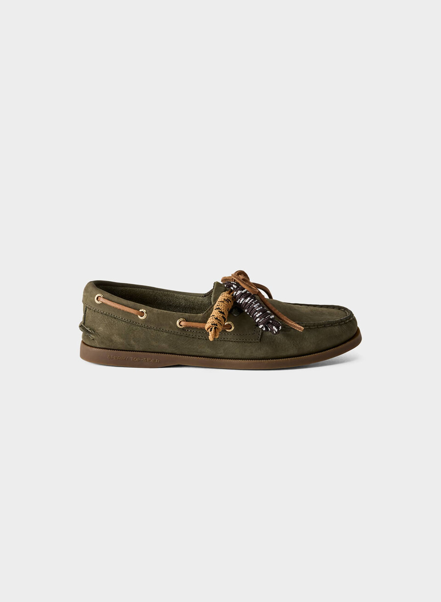 scarpe da barca sperry x aritzia ao - pelle nabuk dk willow green