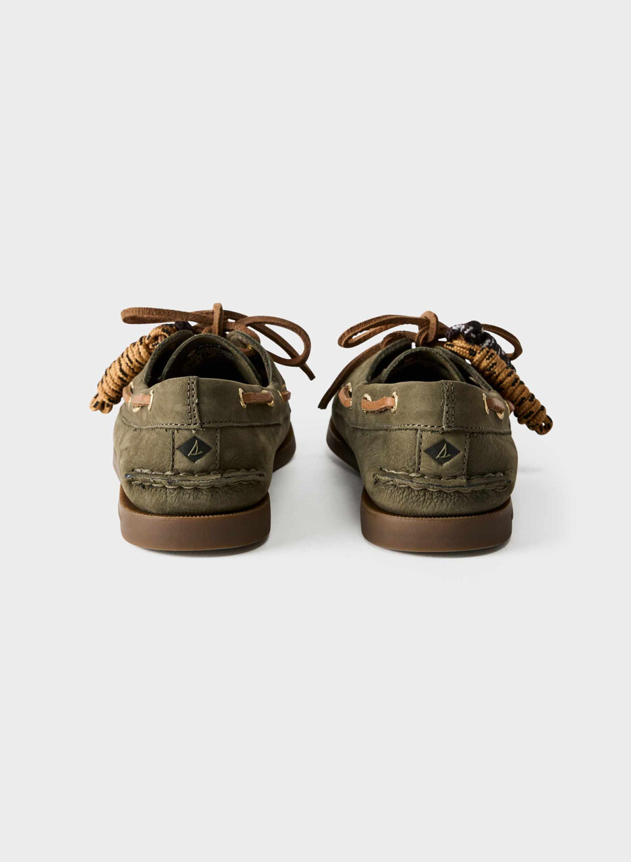 scarpe da barca sperry x aritzia ao - pelle nabuk dk willow green
