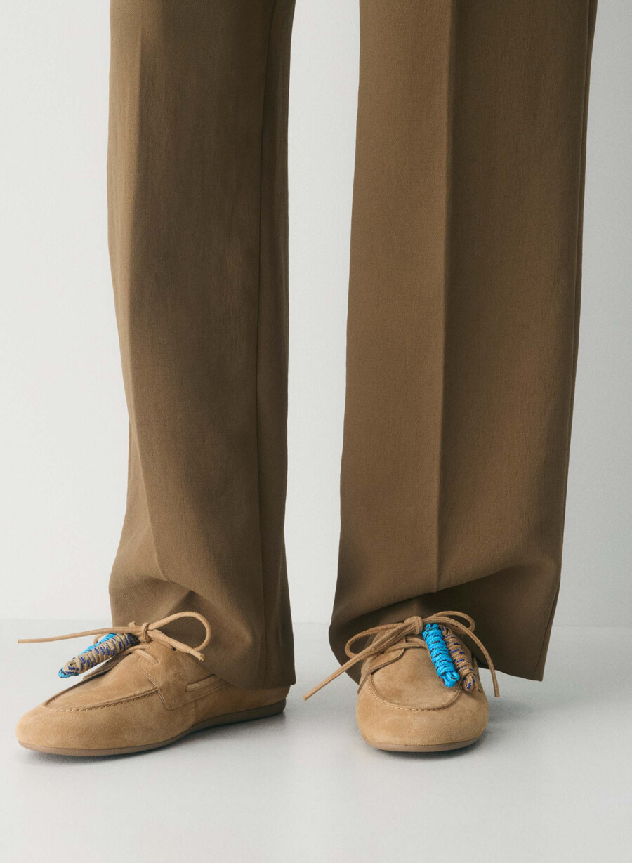 sperry x aritzia slim boat shoe - pelle scamosciata tan khaki