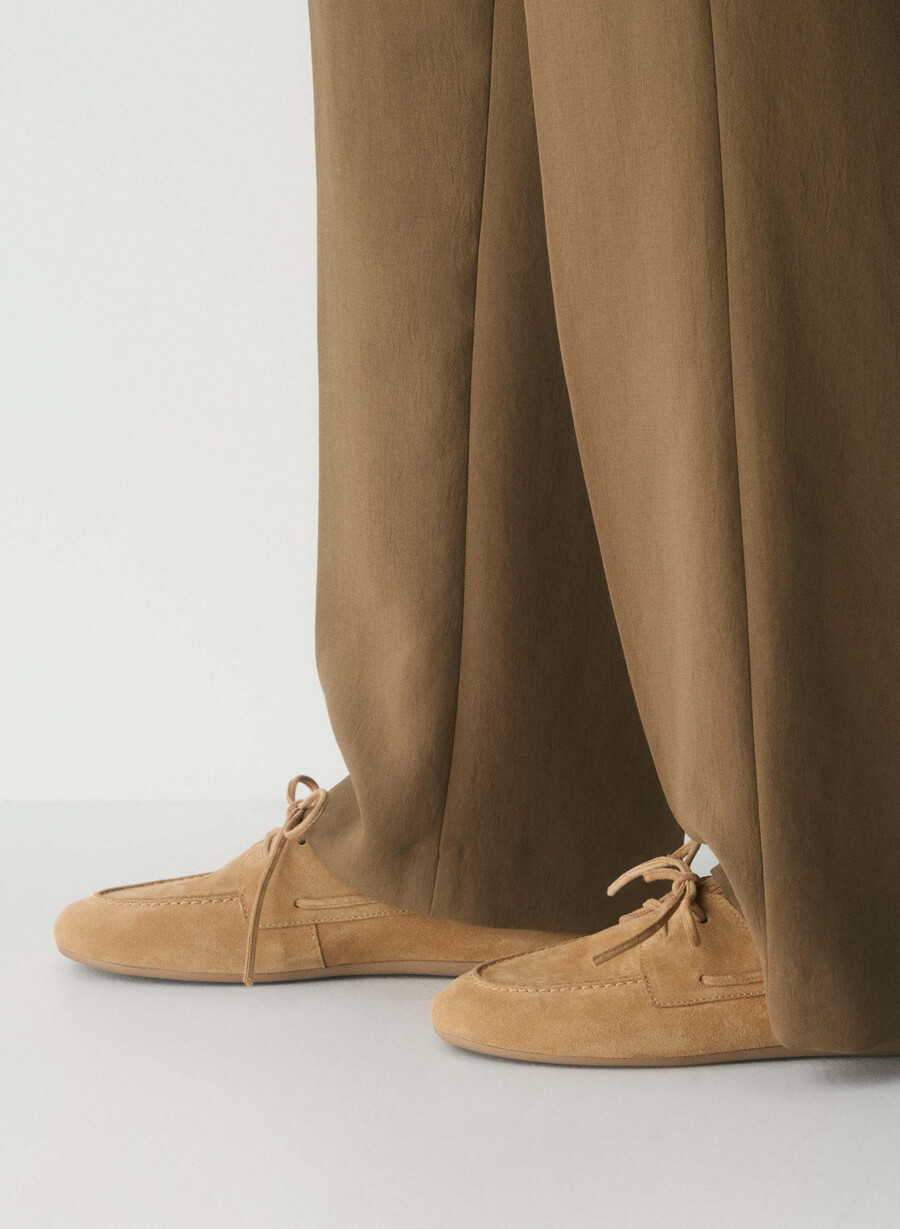 sperry x aritzia slim boat shoe - pelle scamosciata tan khaki