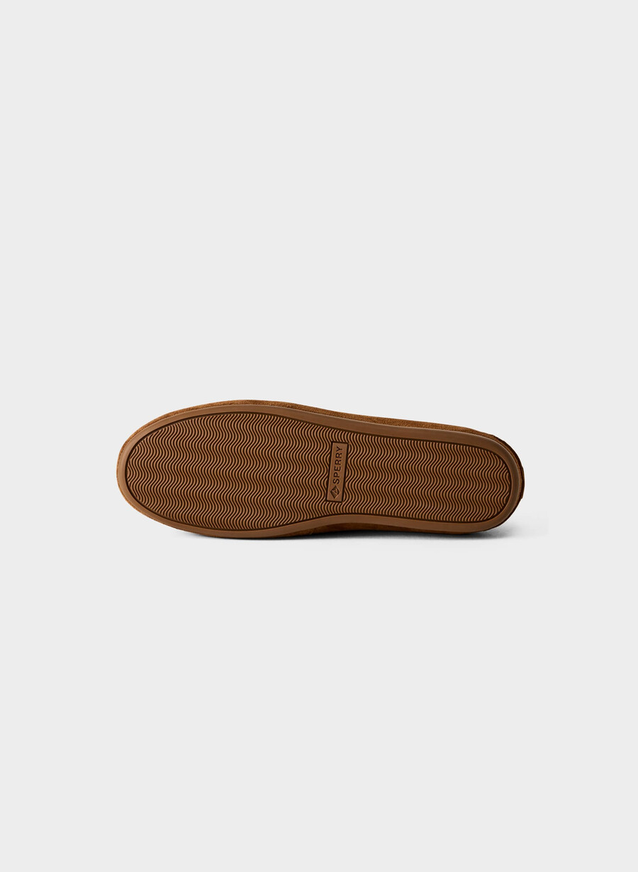 sperry x aritzia slim boat shoe - pelle scamosciata marrone cioccolato