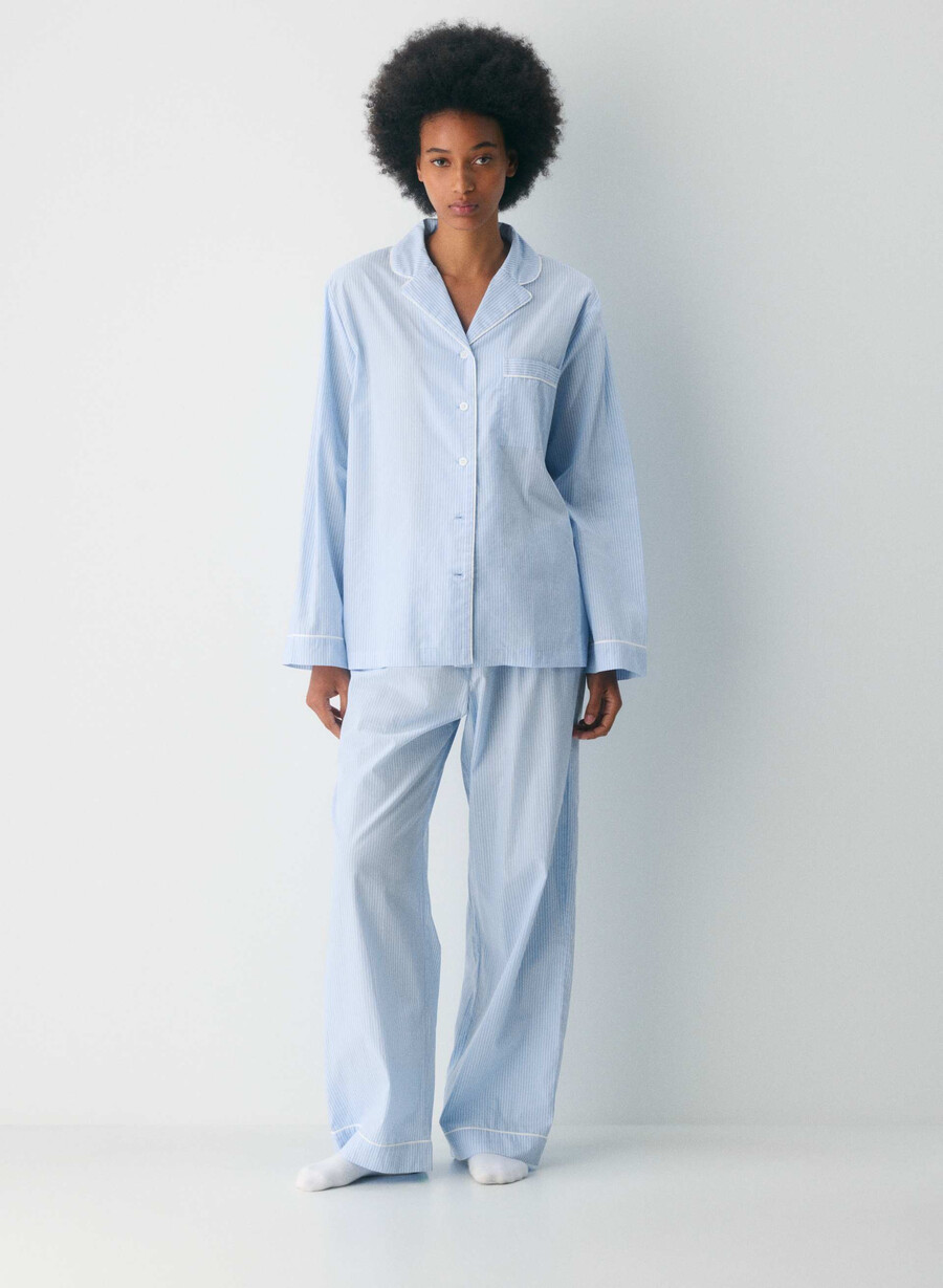 camicia da pigiama in popeline laze shlb stripe cr bbt