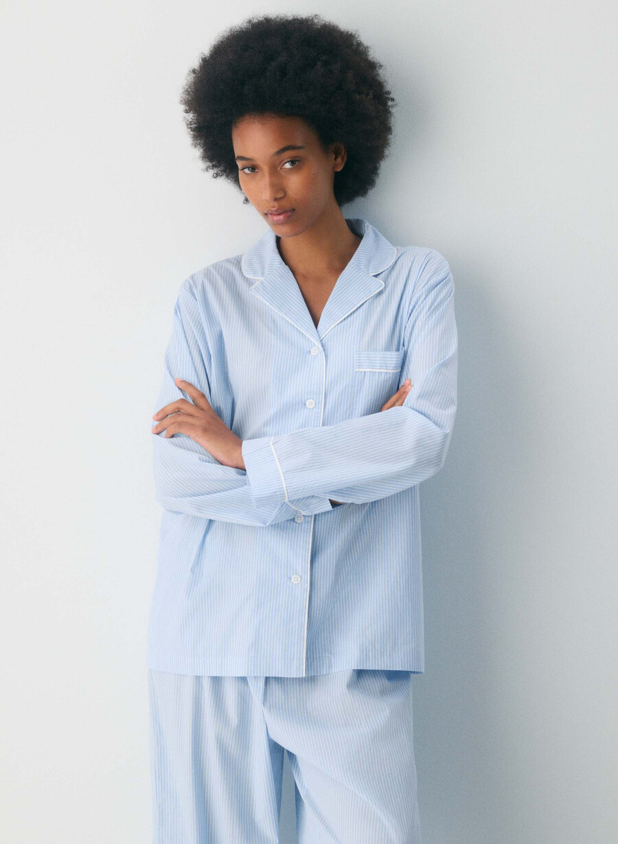 camicia da pigiama in popeline laze shlb stripe cr bbt