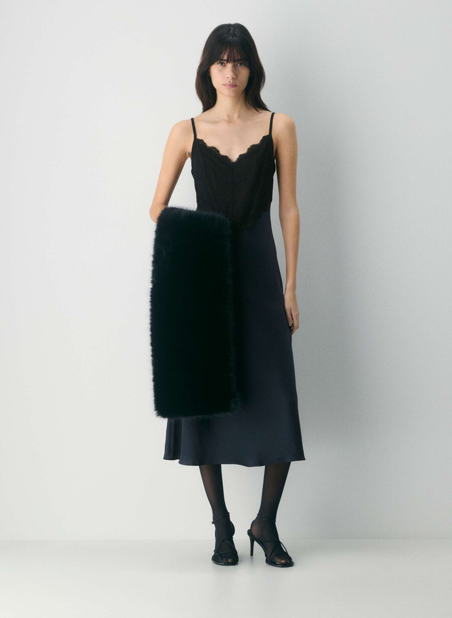 memorizza labito in raso dark navy