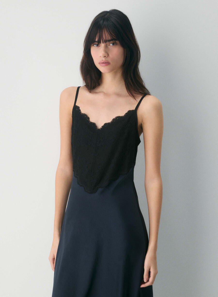 memorizza labito in raso dark navy