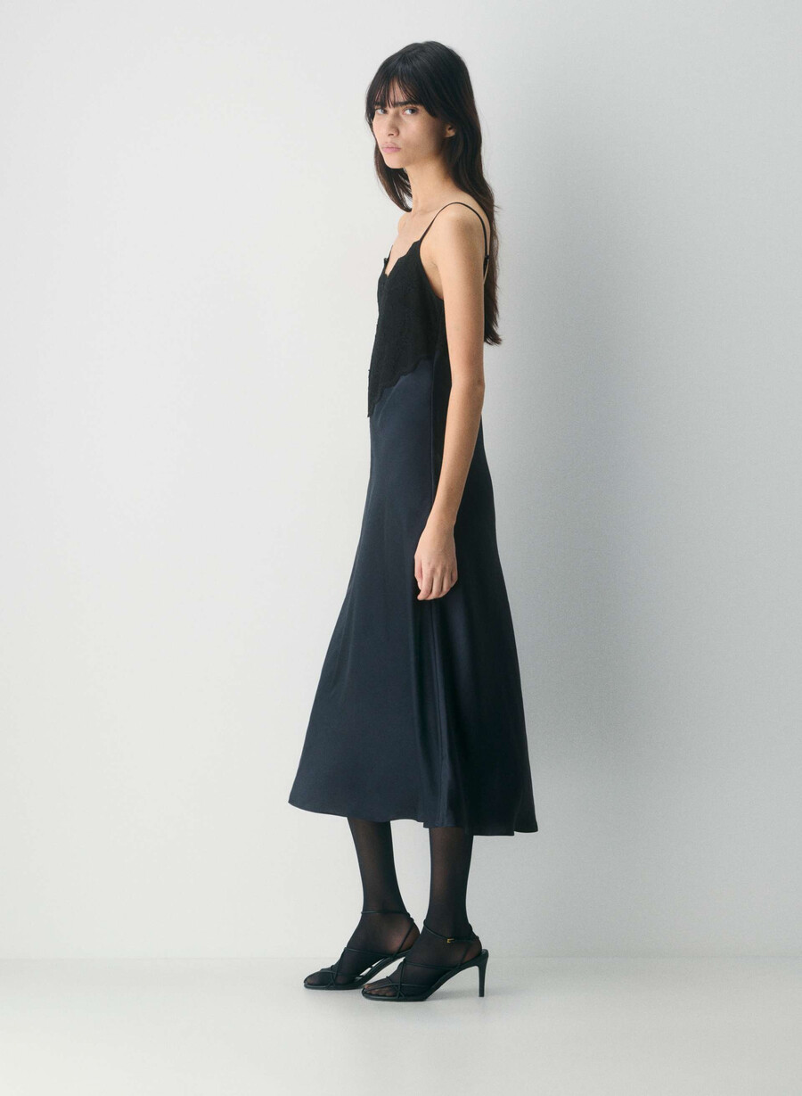 memorizza labito in raso dark navy